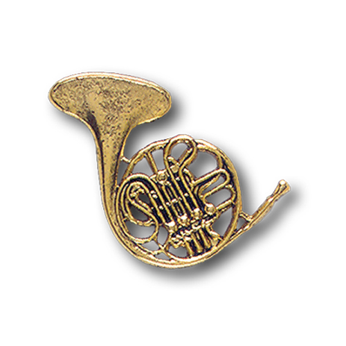 French Horn Pinsert, Gold