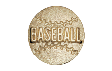 Baseball Metal Insert, Gold - Box of 25