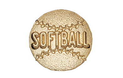 Softball Metal Insert, Gold - Box of 25