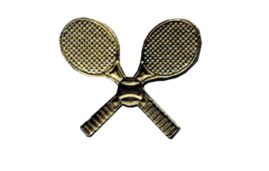 Crossed Tennis Racquets Metal Insert, Gold - Box of 25