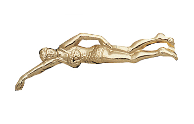 Swimmer (Female) Metal Insert, Gold - Box of 25