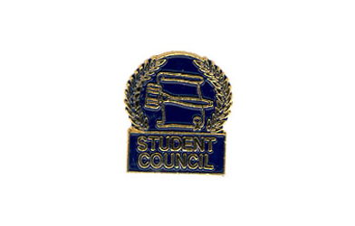Gavel & Scroll Student Council Pin with Blue Enamel Fill