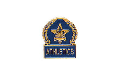 Star & Torch Athletics Pin with Blue Enamel Fill