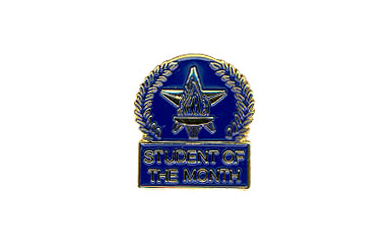 Star & Torch Student of the Month Pin with Blue Enamel Fill
