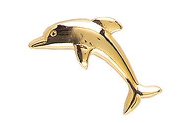 Dolphin Pin, Gold Tone Metal