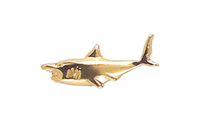 Shark Pin, Gold Tone Metal