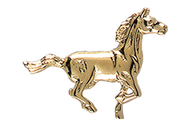 Mustang Pin, Gold Tone Metal
