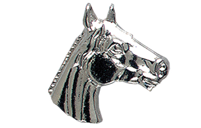 Horse Head Pin, Silver