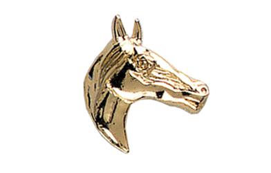 Horse Head Pin, Gold Tone Metal