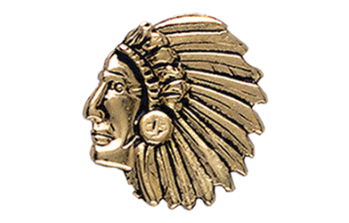 Indian Chief Head Pin, Gold Tone Metal