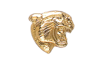 Cougar Head Pin, Gold Tone Metal