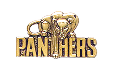Panther with Panthers Pin, Gold Tone Metal