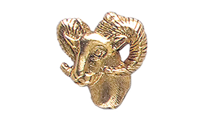 Ram Head Pin, Gold Tone Metal