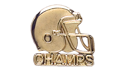 Football Helmet with Champs Specialty Pin, Gold