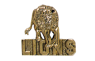 Lion with Lions Pin, Gold Tone Metal