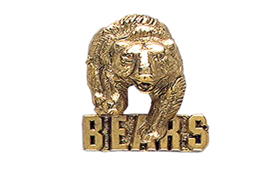 Bear with Bears Pin, Gold Tone Metal