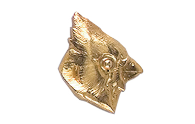 Cardinal Head Pin, Gold Tone Metal
