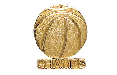 Basketball with Champs Specialty Pin, Gold