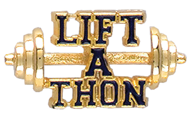 Barbell Lift-A-Thon Specialty Pin, Gold