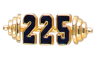 Barbell 225 Specialty Pin, Gold