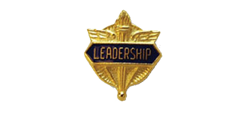 Leadership Recognition Lapel Pin, Gold with Blue Enamel Fill