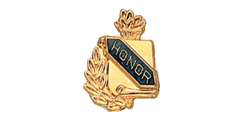 Honor Scroll Shape Pin, Gold