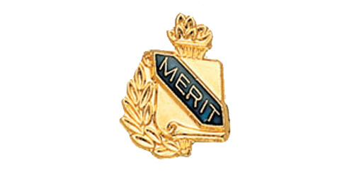 Merit Scroll Shape Pin, Gold