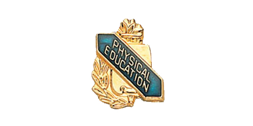 Physical Education Scroll Shape Pin, Gold