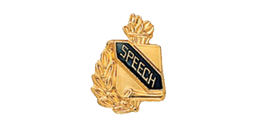 Speech Scroll Shape Pin, Gold