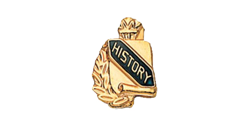 History Scroll Shape Pin, Gold