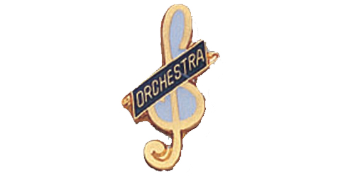 Treble Clef with Orchestra Pin, Gold