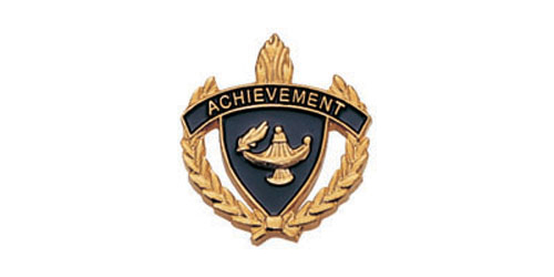 Achievement Torch & Wreath Pin, Gold
