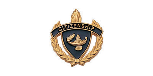 Citizenship Torch & Wreath Pin, Gold