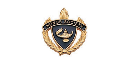 Honor Society Torch & Wreath Pin, Gold
