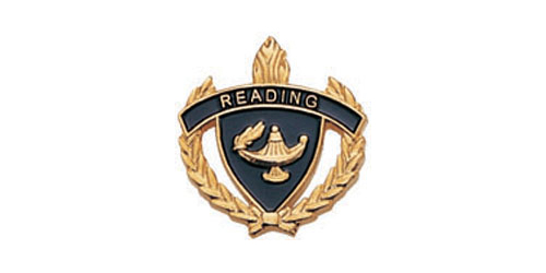 Reading Torch & Wreath Pin, Gold