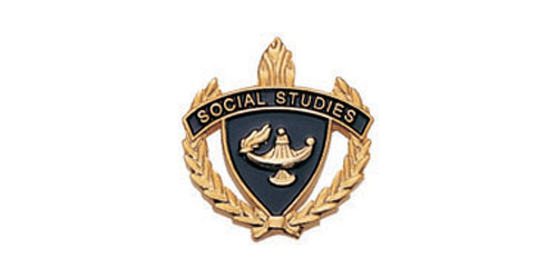 Social Studies Torch & Wreath Pin, Gold