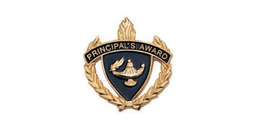 Principal's Award Torch & Wreath Pin, Gold
