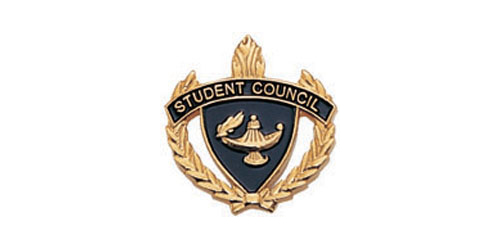 Student Council Torch & Wreath Pin, Gold