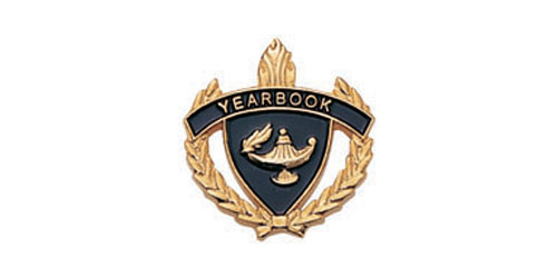 Yearbook Torch & Wreath Pin, Gold