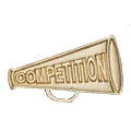 Megaphone with Competition Cheer Metal Insert, Gold - Box of 25