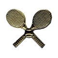 Crossed Tennis Racquets Metal Insert, Gold - Box of 25