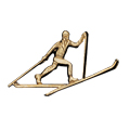 Cross Country Skier Metal Insert, Gold - Box of 25