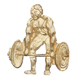 Weightlifter Metal Insert, Gold - Box of 25
