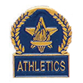 Star & Torch Athletics Pin with Blue Enamel Fill