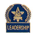 Star & Torch Leadership Pin with Blue Enamel Fill
