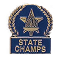 Star & Torch State Champs Pin with Blue Enamel Fill