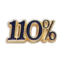 110% Specialty Pin, Gold