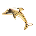 Dolphin Pin, Gold Tone Metal