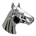 Horse Head Pin, Silver