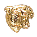 Cougar Head Pin, Gold Tone Metal